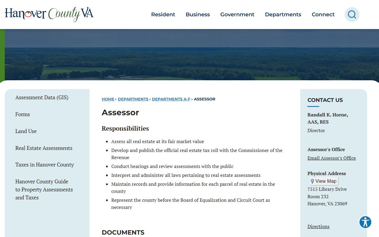 Ashland White Pages Hanover County Assessor portal