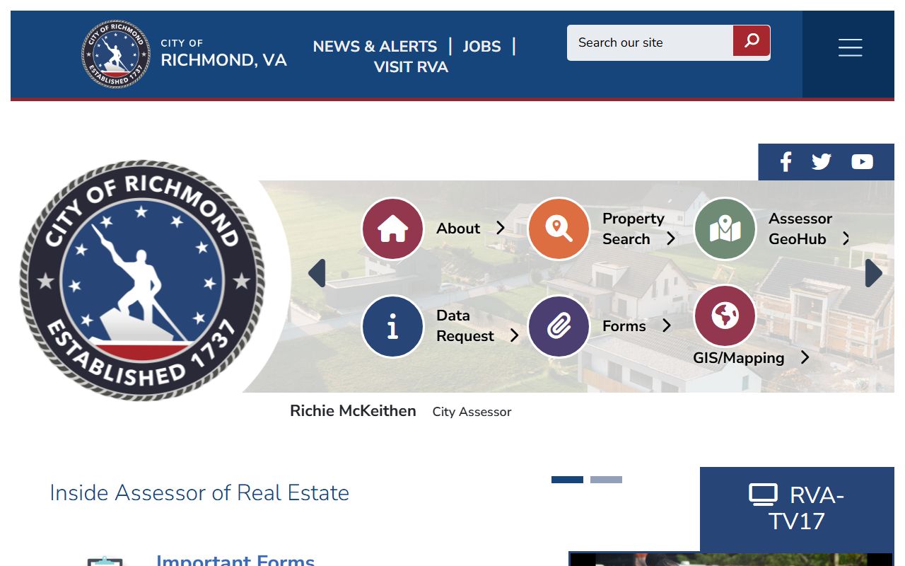 Richmond White Pages real estate assessor portal