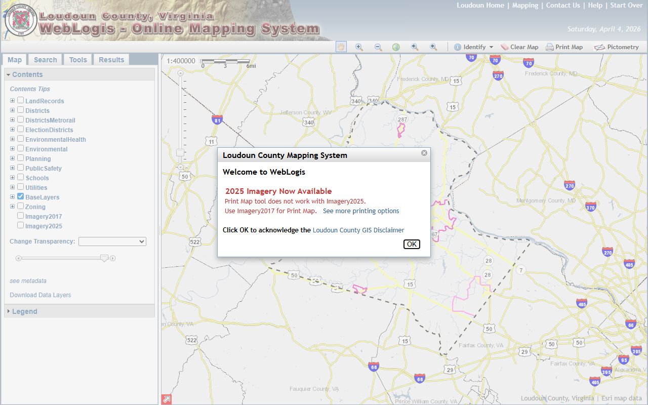 Loudoun County White Pages WebLogis mapping
